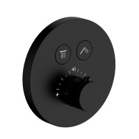 Душевая система скрытого монтажа для душа с термостатом, лейка, верхний душ, черный AQUAme AQM8403MB