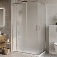 Душевой уголок BelBagno Luce AH-21-120/80-P-Cr профиль хром, стекло рифленое