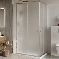 Душевой уголок BelBagno Luce AH-21-120/80-P-Cr профиль хром, стекло рифленое