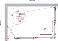Душевой уголок BelBagno Luce AH-21-120/80-P-Cr профиль хром, стекло рифленое