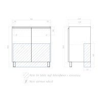 Тумба под раковину без столешницы Vigo Yuma 80 напольная, 2 дверцы, дуб давос