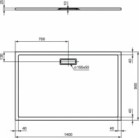 Поддон для душа Ideal Standard Ultra Flat New 140x90 прямоугольный с сифоном