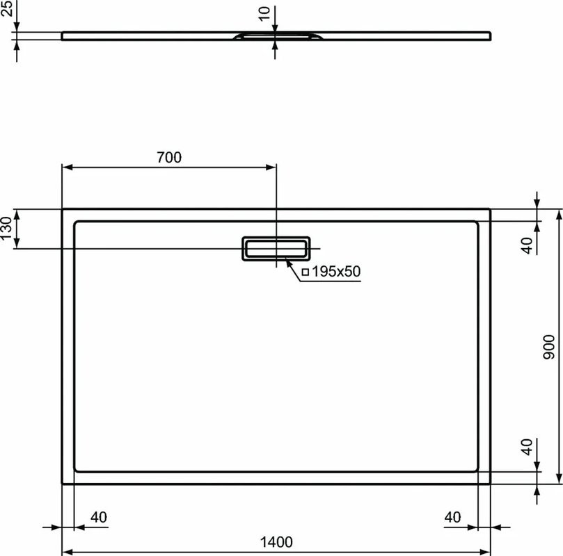 Поддон для душа Ideal Standard Ultra Flat New 140x90 прямоугольный с сифоном