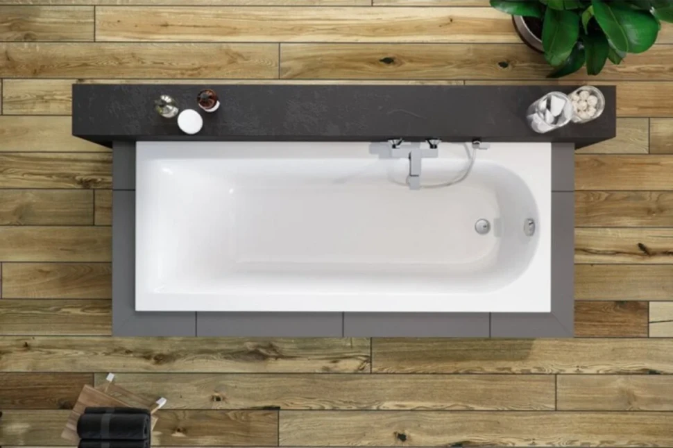 Акриловая ванна Excellent Aurum Slim WAEX.AUR15WHS 150x70 см, встраиваемая, белая, с каркасом