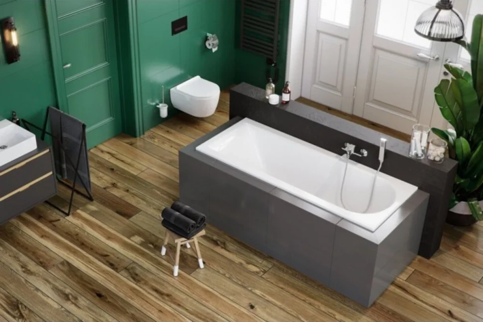 Акриловая ванна Excellent Aurum Slim WAEX.AUR15WHS 150x70 см, встраиваемая, белая, с каркасом