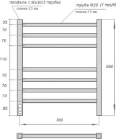 Полотенцесушитель электрический Point Веста PN70756BR 50х60, бронзовый