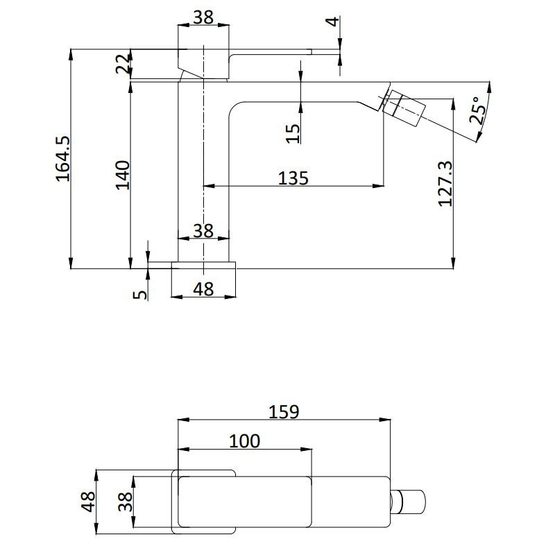 Смеситель для биде AQUAme Savona шлифованное золото AQM6816BG