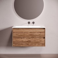 Тумба с раковиной Sancos Libra 90 подвесная, дуб чарльстон, раковина СN7019wx