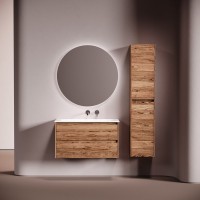 Тумба с раковиной Sancos Libra 90 подвесная, дуб чарльстон, раковина СN7019wx