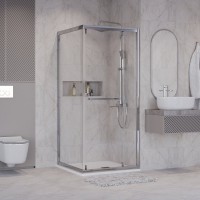 Душевой уголок Niagara Nova NG-6633-34 90x90, профиль хром, стекло прозрачное