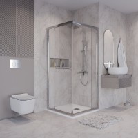 Душевой уголок Niagara Nova NG-6633-34 90x90, профиль хром, стекло прозрачное