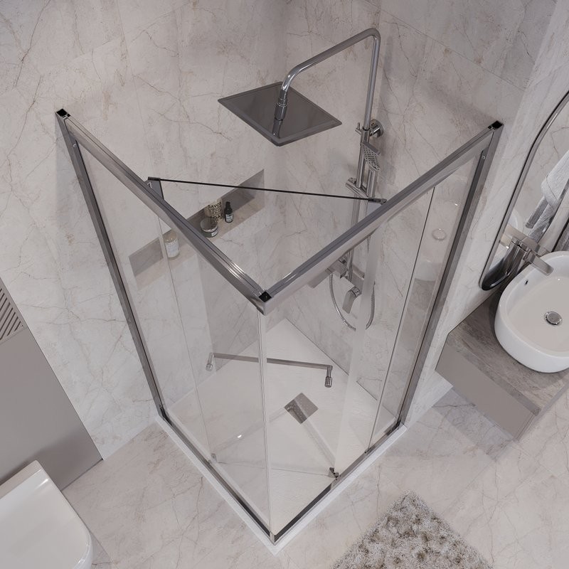 Душевой уголок Niagara Nova NG-6633-34 90x90, профиль хром, стекло прозрачное