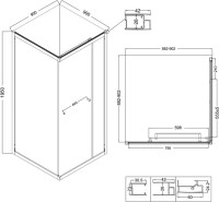 Душевой уголок Niagara Nova NG-6633-34 90x90, профиль хром, стекло прозрачное