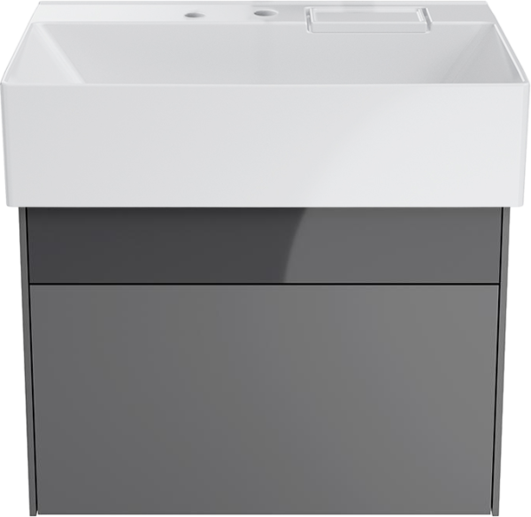 Тумба с раковиной KERAMA MARAZZI Logica 60 подвесная, стальная серая, с отверстием под дозатор