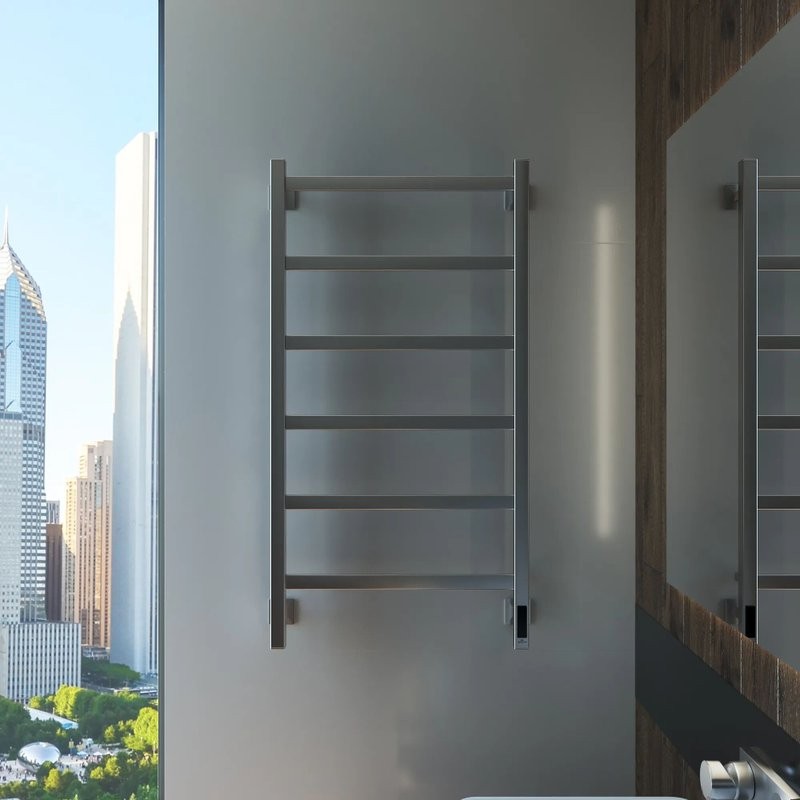 Полотенцесушитель электрический Grota Soffi K 530х1000 NM EL 100x55 см, подключение справа, слева, скрытое подключение справа, матовый хром, лесенка