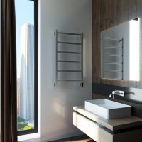 Полотенцесушитель электрический Grota Soffi K 530х1000 NM EL 100x55 см, подключение справа, слева, скрытое подключение справа, матовый хром, лесенка