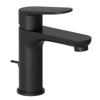 Смеситель для раковины Kludi X1 322883975 с донным клапаном, черный матовый Смеситель для раковины Kludi X1 322883975 с донным клапаном, черный матовый