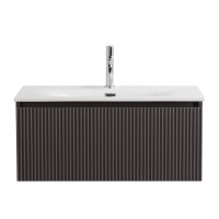 Тумба с раковиной BelBagno Uno 80 подвесная, 1 ящик, матовая темно-серая