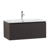 Тумба с раковиной BelBagno Uno 80 подвесная, 1 ящик, матовая темно-серая