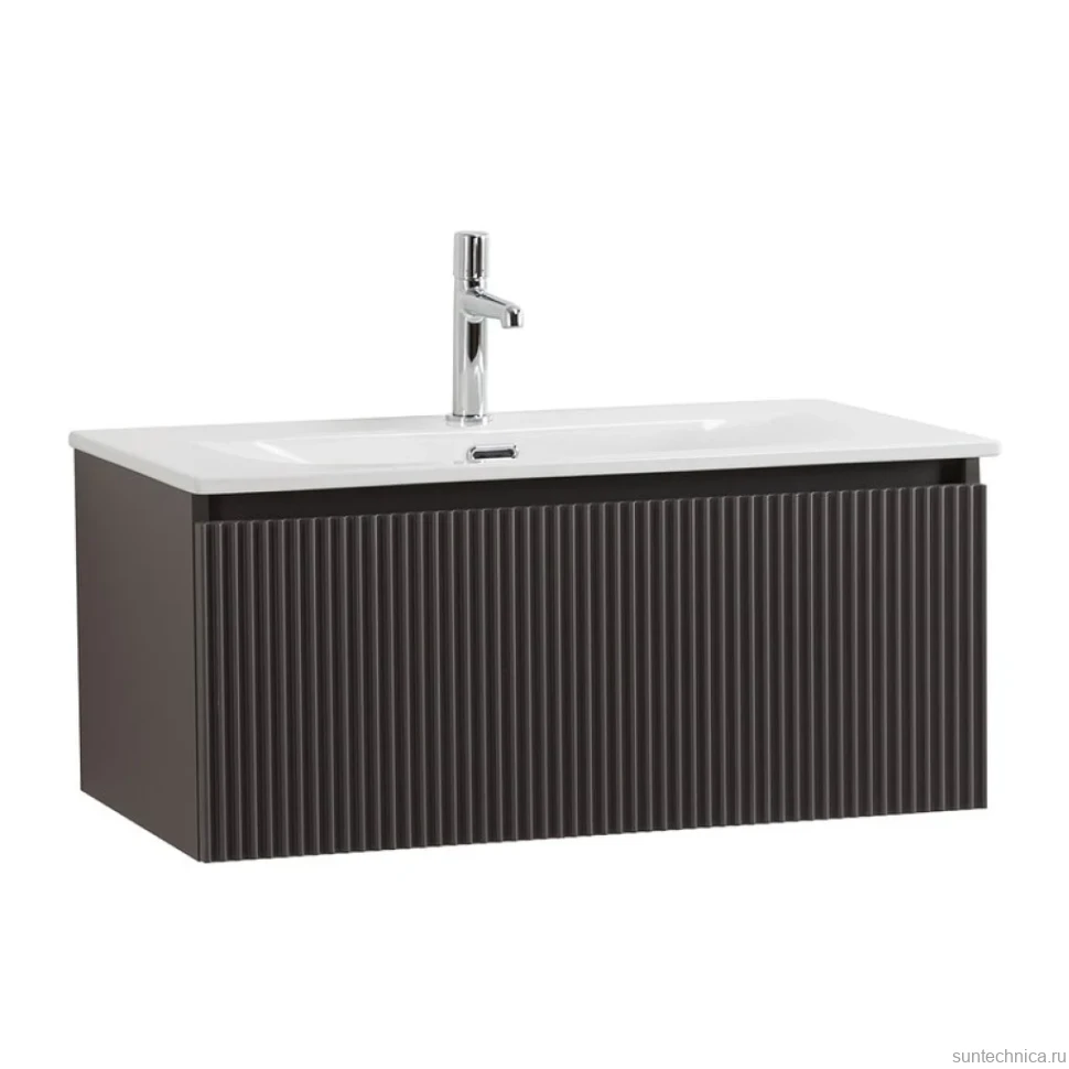 Тумба с раковиной BelBagno Uno 80 подвесная, 1 ящик, матовая темно-серая