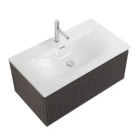 Тумба с раковиной BelBagno Uno 80 подвесная, 1 ящик, матовая темно-серая