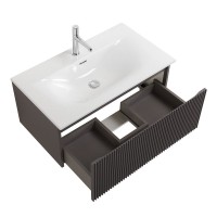 Тумба с раковиной BelBagno Uno 80 подвесная, 1 ящик, матовая темно-серая