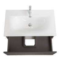 Тумба с раковиной BelBagno Uno 80 подвесная, 1 ящик, матовая темно-серая