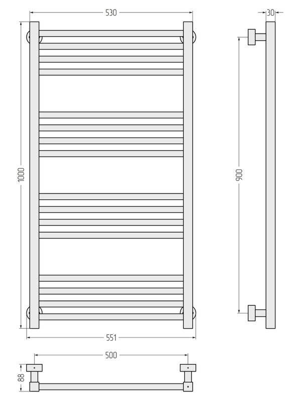 Полотенцесушитель водяной Сунержа Модус Pro 020-0450-1050 100x55 см, шампань, лесенка