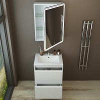 Тумба с раковиной Emmy Вега 60 напольная, белая