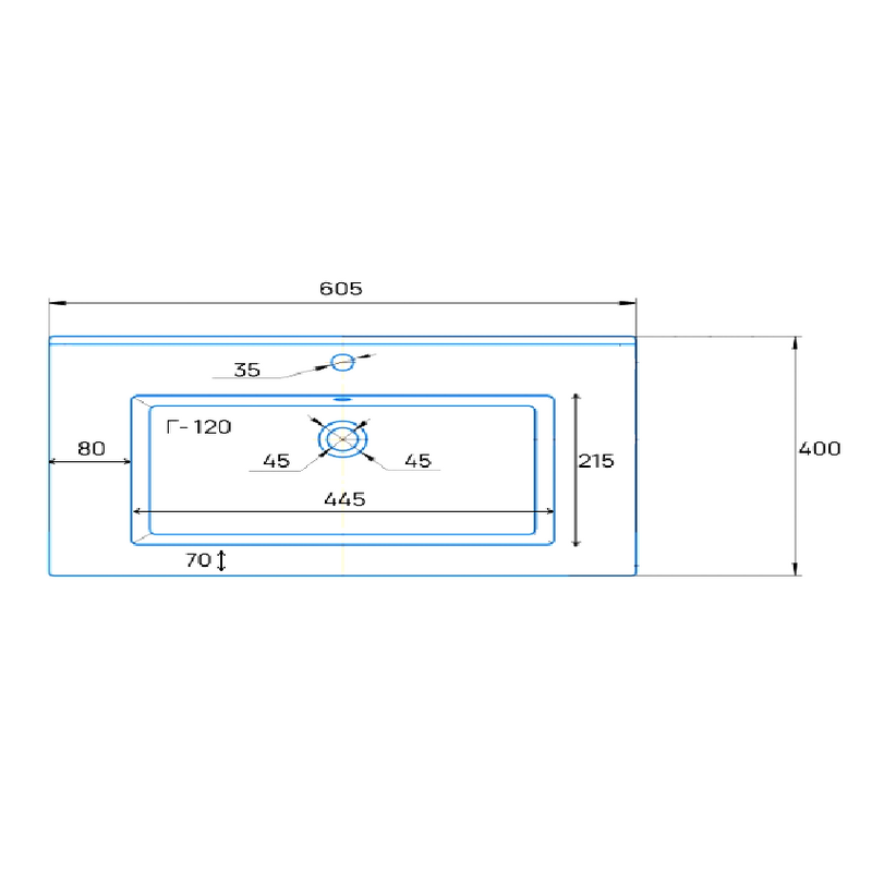 Тумба с раковиной Emmy Вега 60 напольная, белая