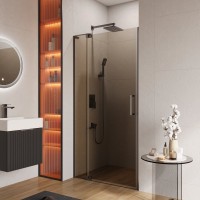 Душевая дверь в нишу Cezares Slider SLIDER-B-1-100/110-BR-GM профиль оружейная сталь, стекло бронза