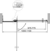 Душевая дверь в нишу Cezares Slider SLIDER-B-1-100/110-BR-GM профиль оружейная сталь, стекло бронза
