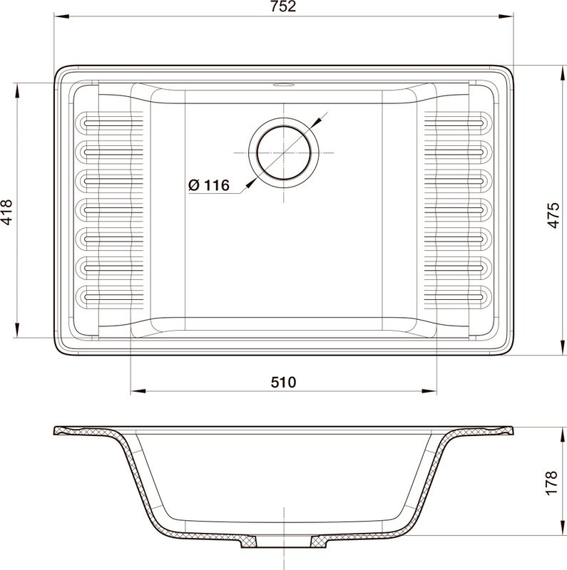 Мойка кухонная GranFest Quarz Z 71 серая