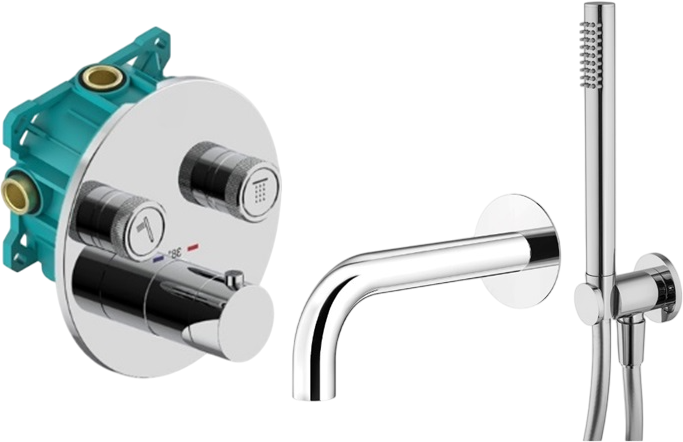 Душевой комплект Plumberia Selection PSBOX KITPSB02CR60 С ВНУТРЕННЕЙ ЧАСТЬЮ, хром