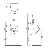 Писсуар подвесной Catalano Comfort 0932541001 глянцевый белый
