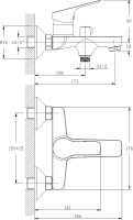 Смеситель для ванны с душем Rossinka RS29 -31
