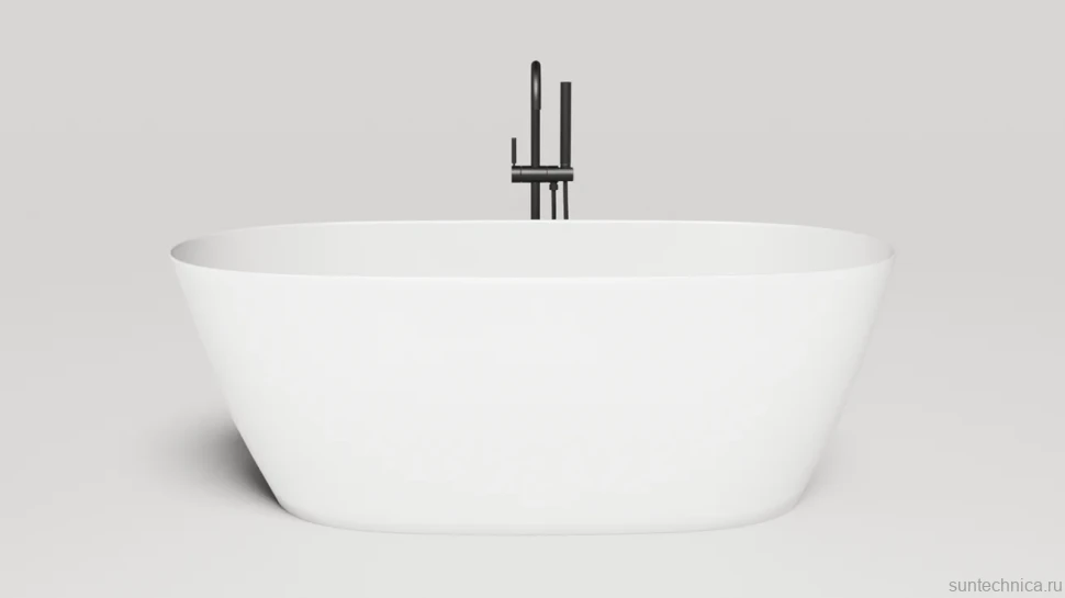 Ванна из искусственного камня Salini Sofia S-Sense 165x75 см, отдельностоящая, белая, овальная, с донным клапаном