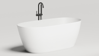 Ванна из искусственного камня Salini Sofia S-Sense 165x75 см, отдельностоящая, белая, овальная, с донным клапаном