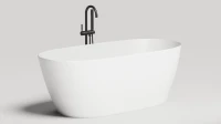 Ванна из искусственного камня Salini Sofia S-Sense 165x75 см, отдельностоящая, белая, овальная, с донным клапаном
