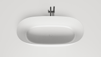 Ванна из искусственного камня Salini Sofia S-Sense 165x75 см, отдельностоящая, белая, овальная, с донным клапаном