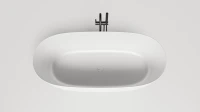 Ванна из искусственного камня Salini Sofia S-Sense 165x75 см, отдельностоящая, белая, овальная, с донным клапаном