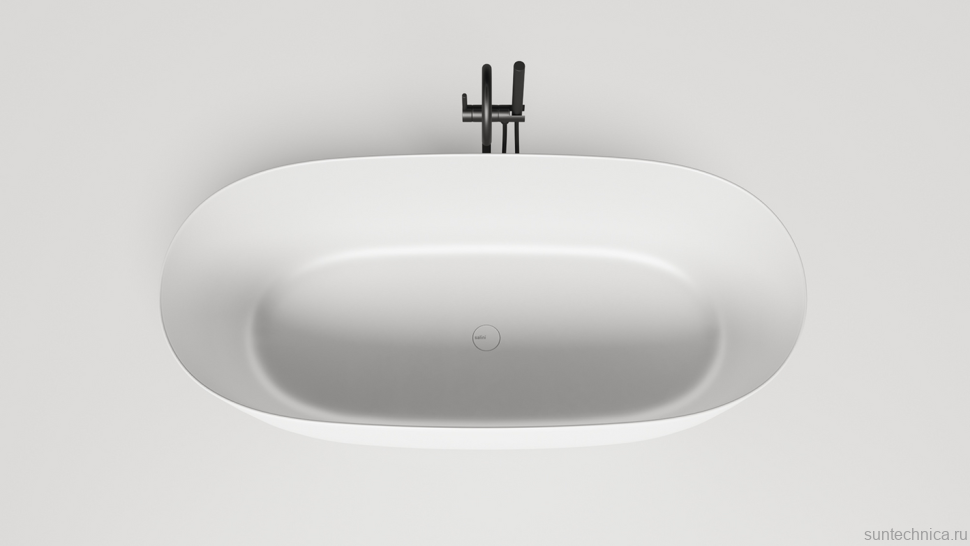 Ванна из искусственного камня Salini Sofia S-Sense 165x75 см, отдельностоящая, белая, овальная, с донным клапаном