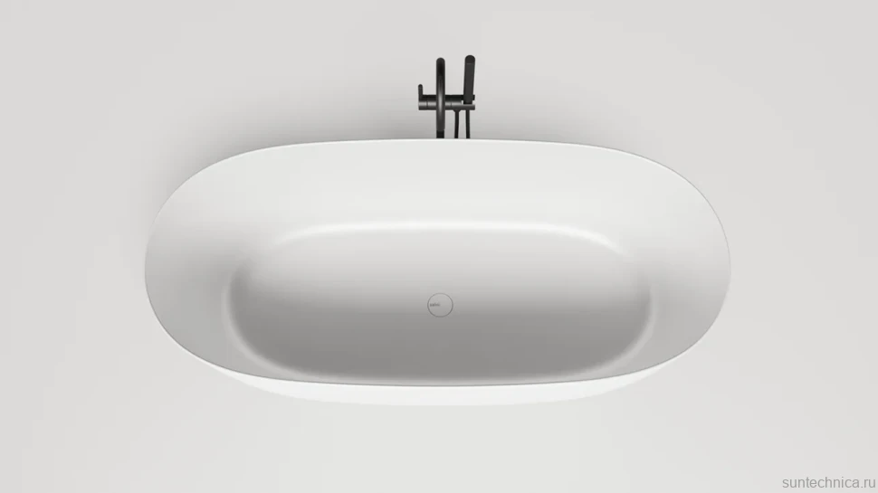 Ванна из искусственного камня Salini Sofia S-Sense 165x75 см, отдельностоящая, белая, овальная, с донным клапаном