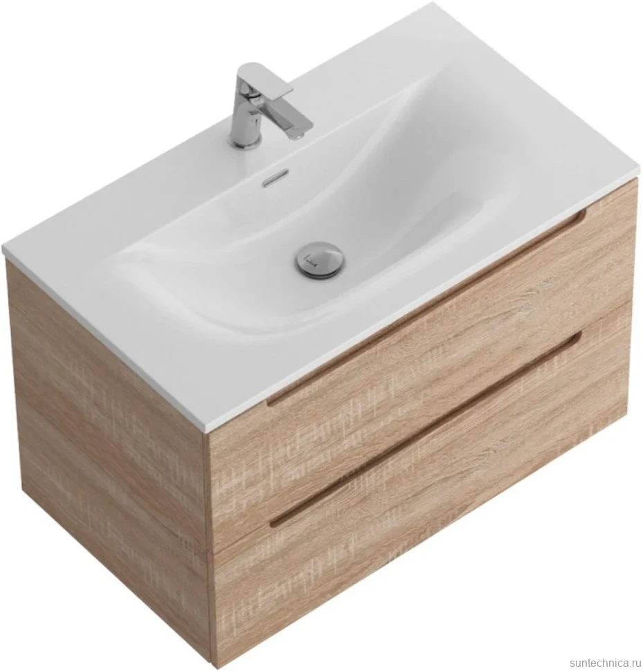 Тумба с раковиной BelBagno Etna 90 rovere bianco, раковина BB-8099-90