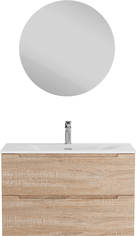 Тумба с раковиной BelBagno Etna 90 rovere bianco, раковина BB-8099-90