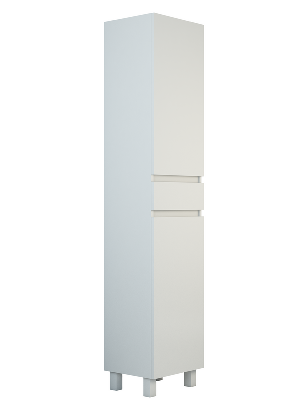 Шкаф-пенал для ванной Emmy Морган 40 R с бельевой корзиной, напольный, белый