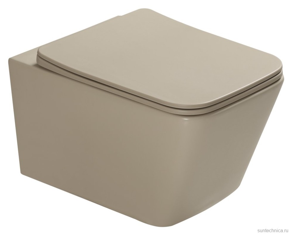 Унитаз подвесной SantiLine SL-5007T-BG бежевый матовый