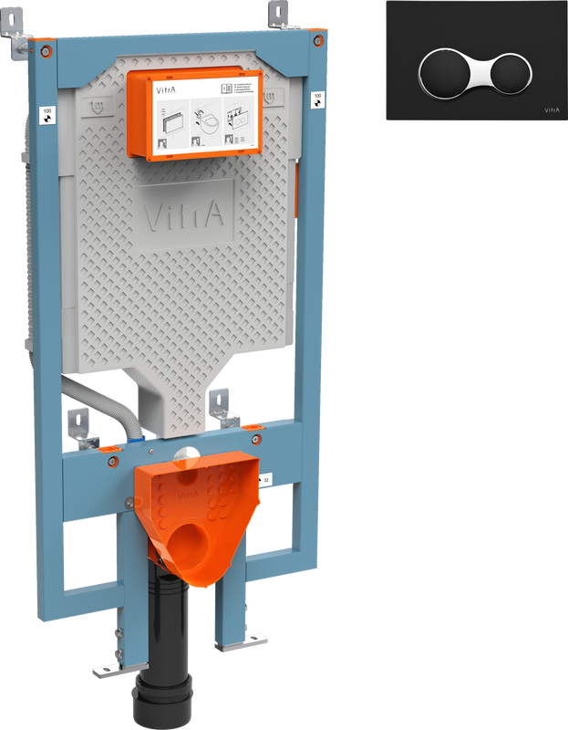 Система инсталляции для унитазов VitrA Vpro 765-5800-01 + Кнопка смыва VitrA 740-0411 черный