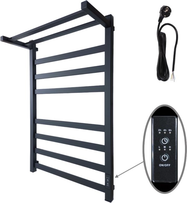 Полотенцесушитель электрический Маргроид 8110-8050-5179-9005 81х50, черный матовый