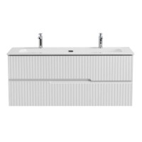 Тумба с раковиной Cezares Duet 120 ясень белый софт, раковина Cezares CZR-8073-120-1-2